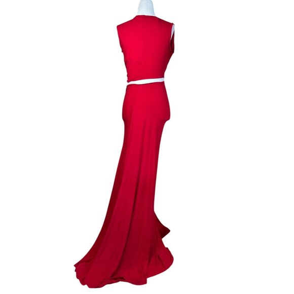 Sid Neigum Triple Loop Knit Dress in Red X-Small New Womens Long Maxi Gown - Picture 8 of 16